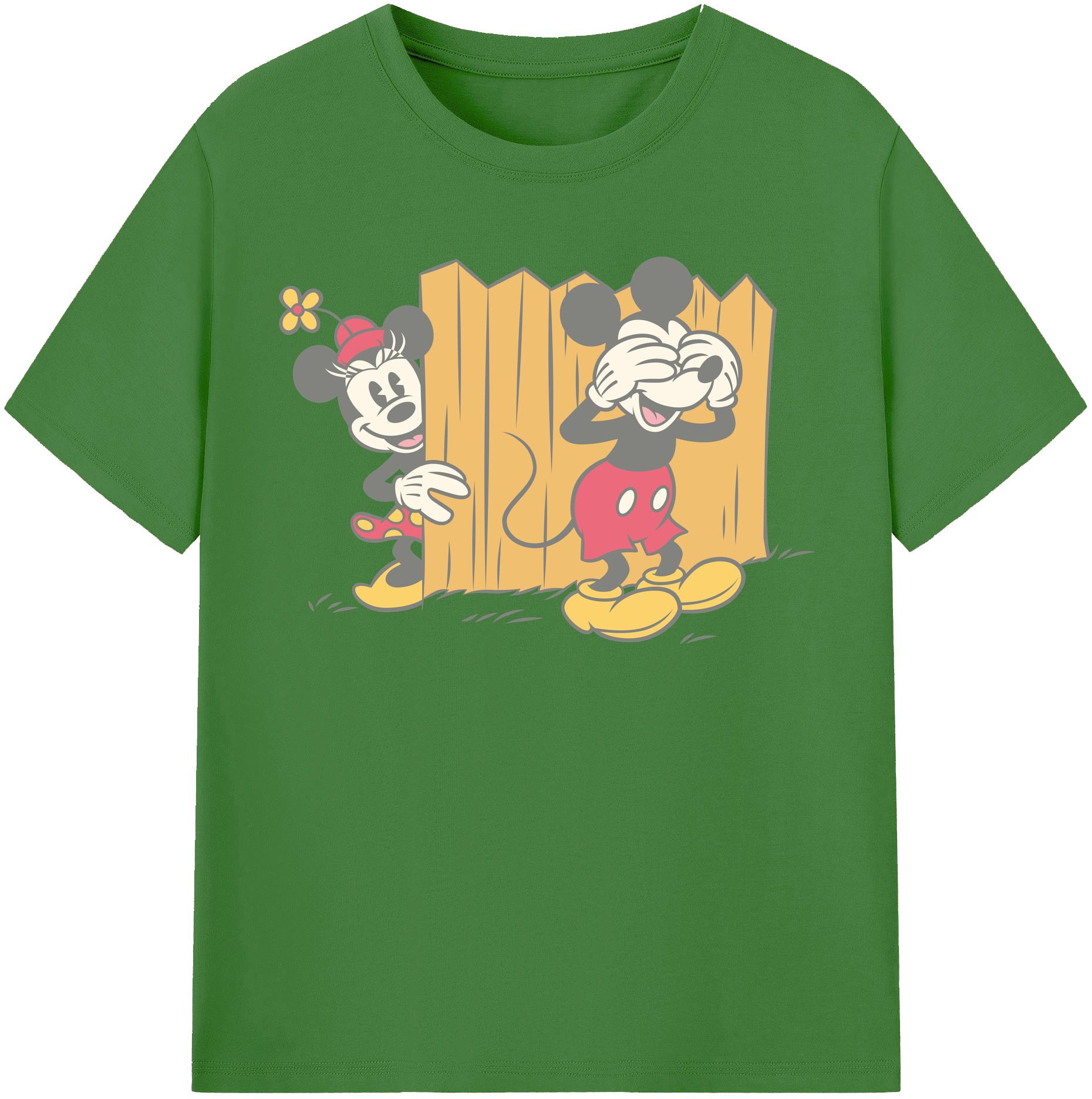（画像用） ミッキーマウス Mickey Mouse レディースカジュアルプリントTシャツ（綿100％）